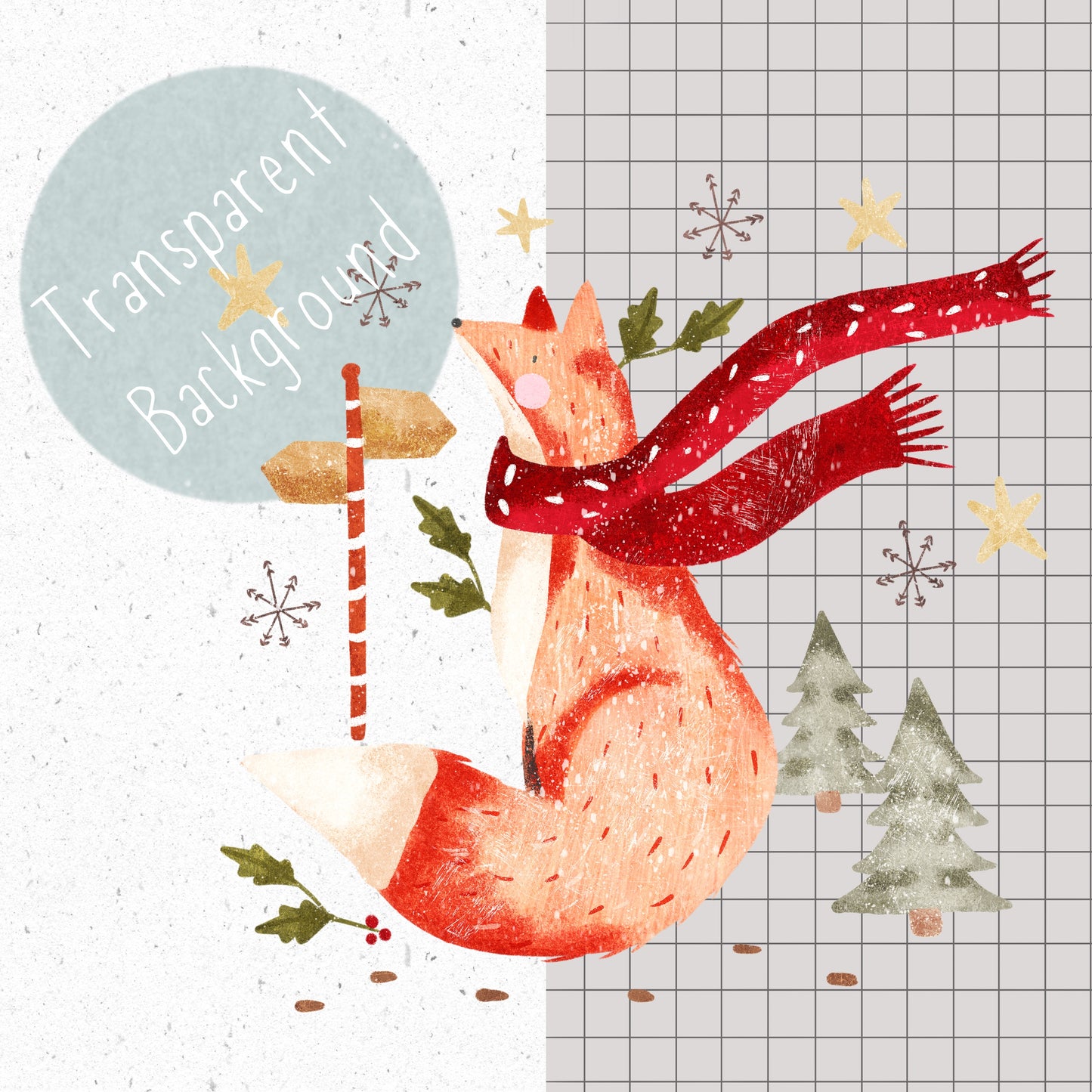 Christmas Fox PNG