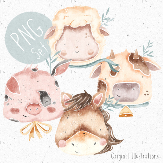 Farm Animals PNG Set