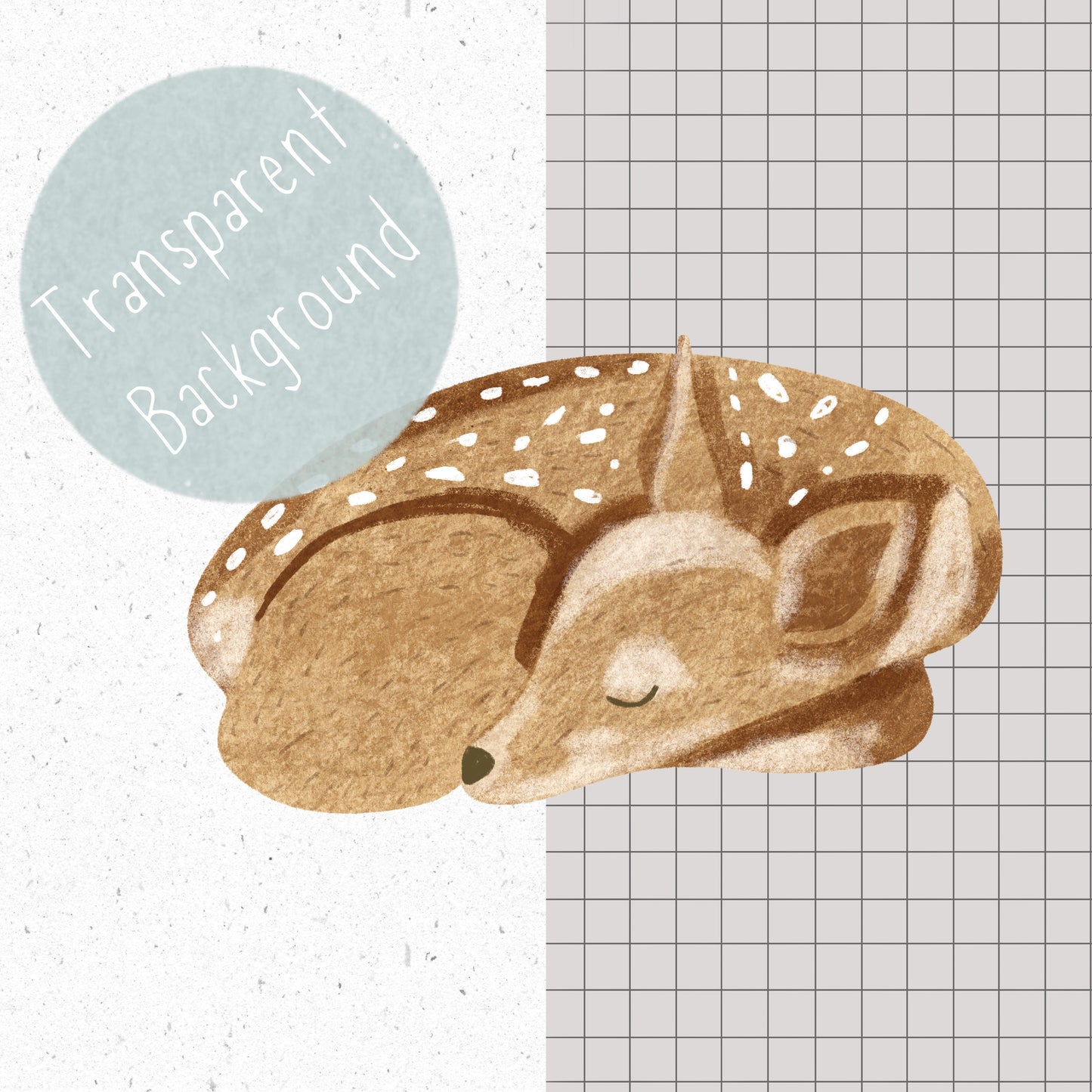 Sleeping Woodland Animals PNG Set