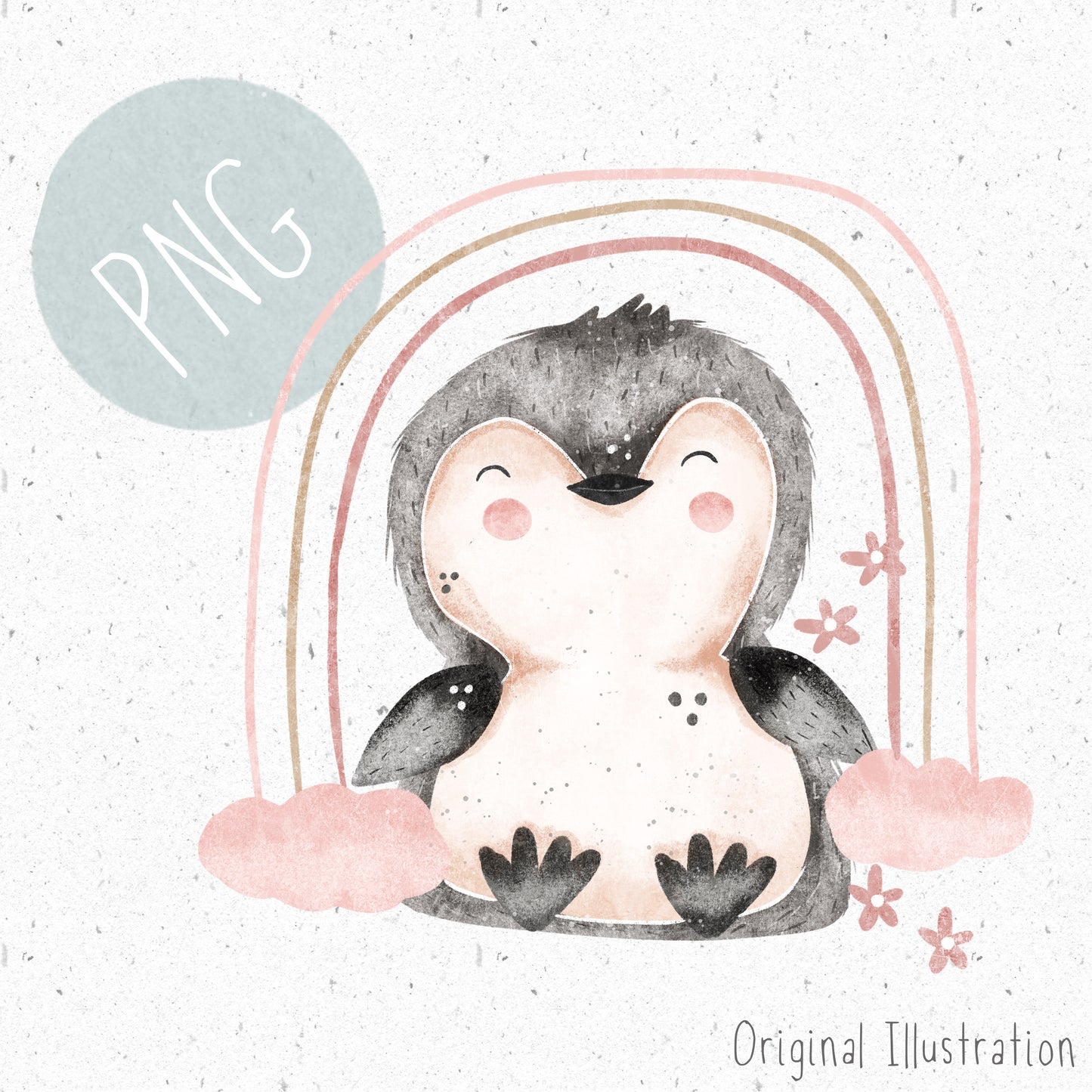 Rainbow Penguin PNG