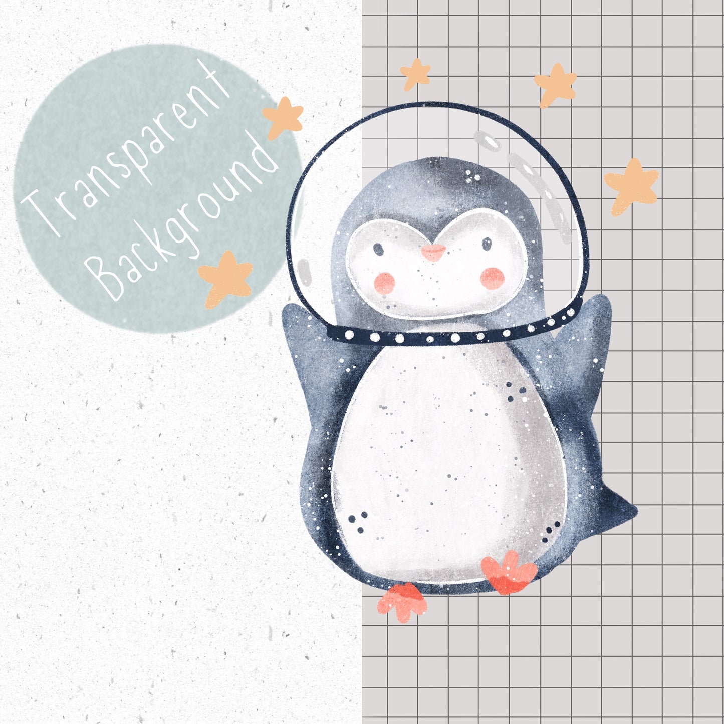Space Penguins PNG Set