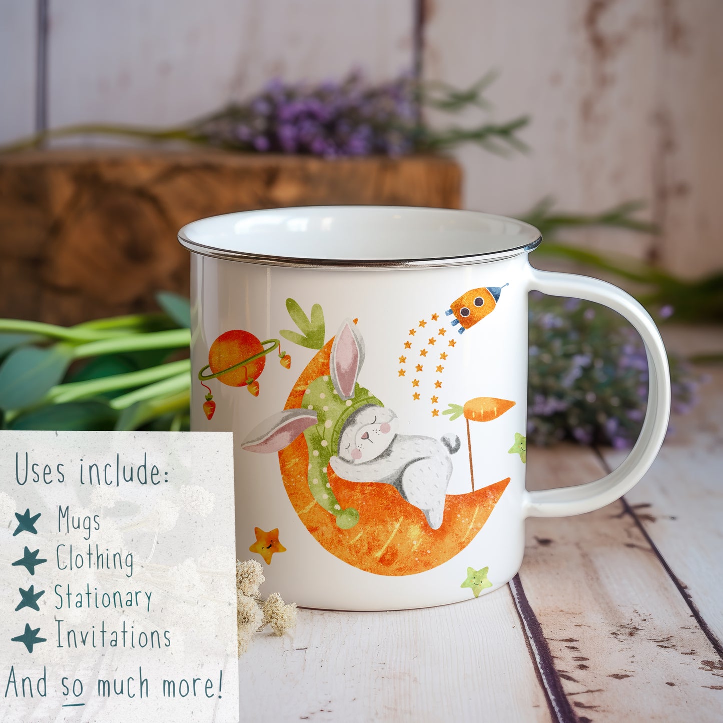 Easter Bunny & Moon PNG
