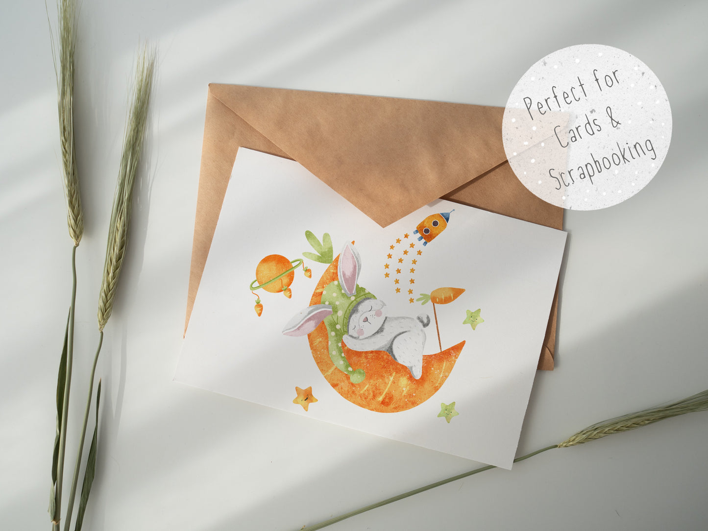 Easter Bunny & Moon PNG