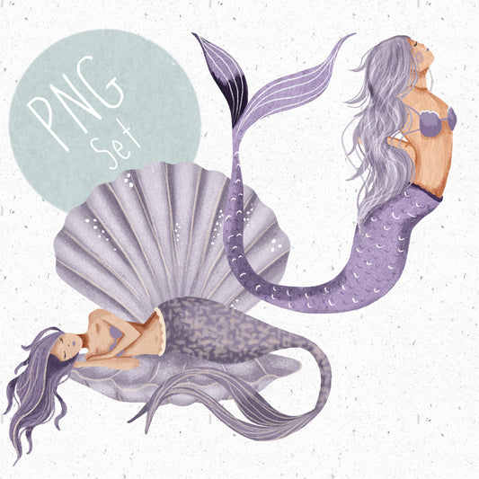Mermaid PNG Set