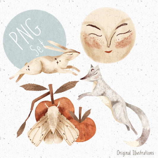 Moonlit Forest PNG Set