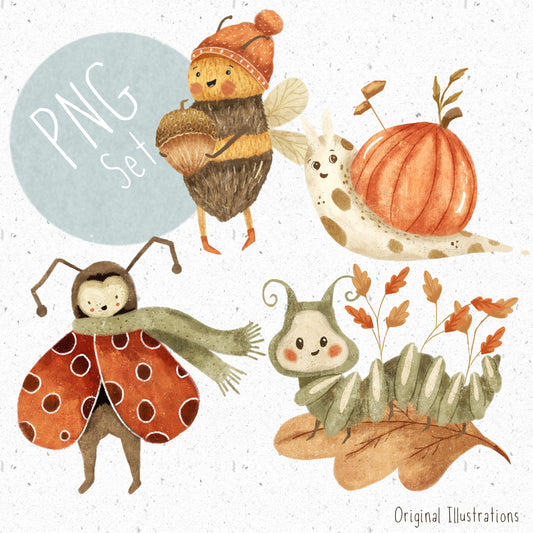 Autumn Insects PNG Set