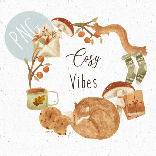 Cosy Vibes Wreath PNG