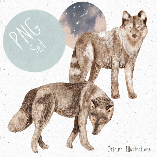 Wolf pack PNG Set