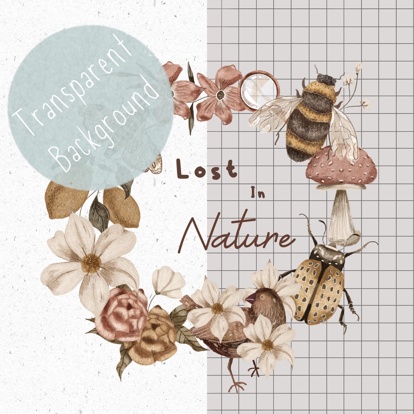 Lost in Nature Wreath PNG