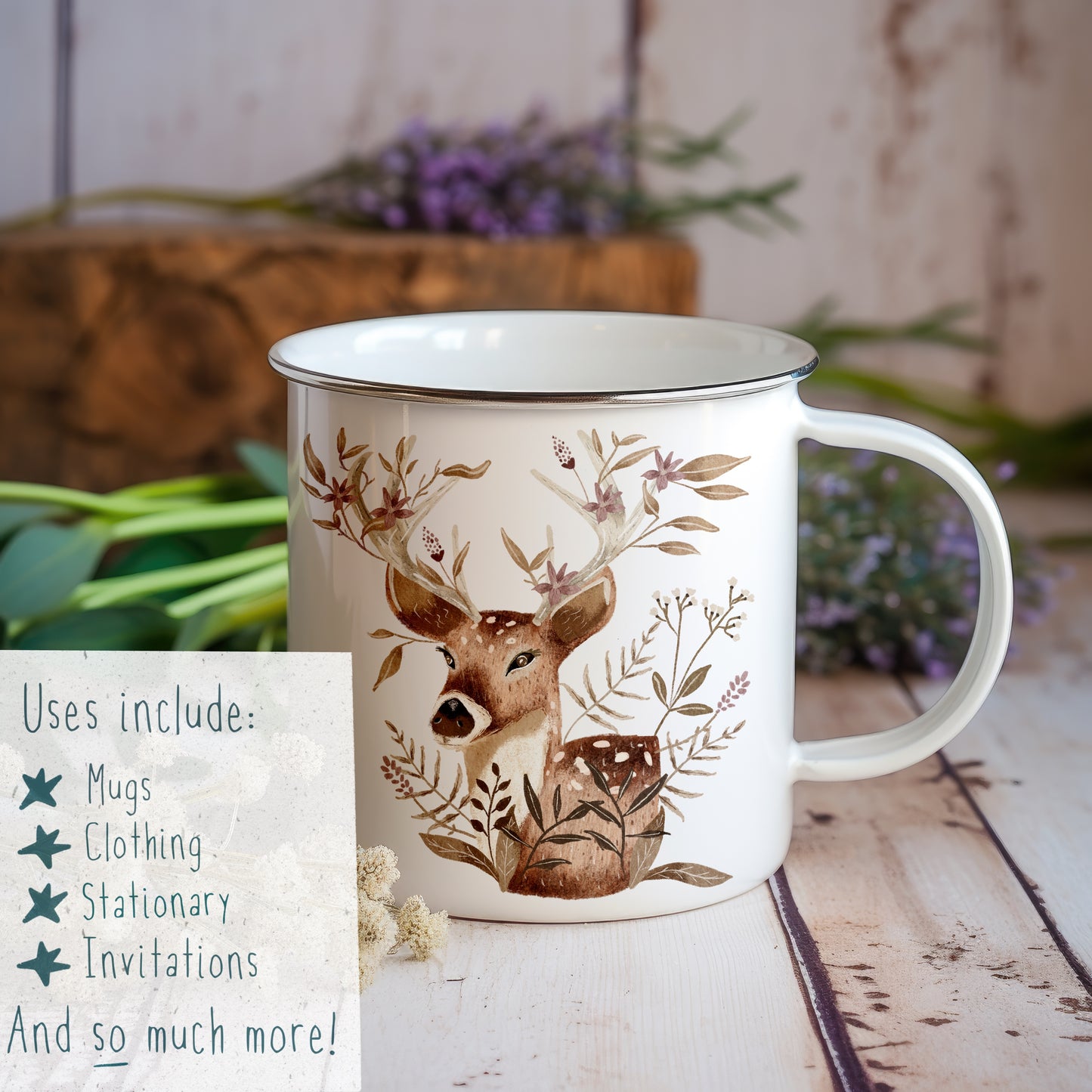 Floral Stag PNG Set