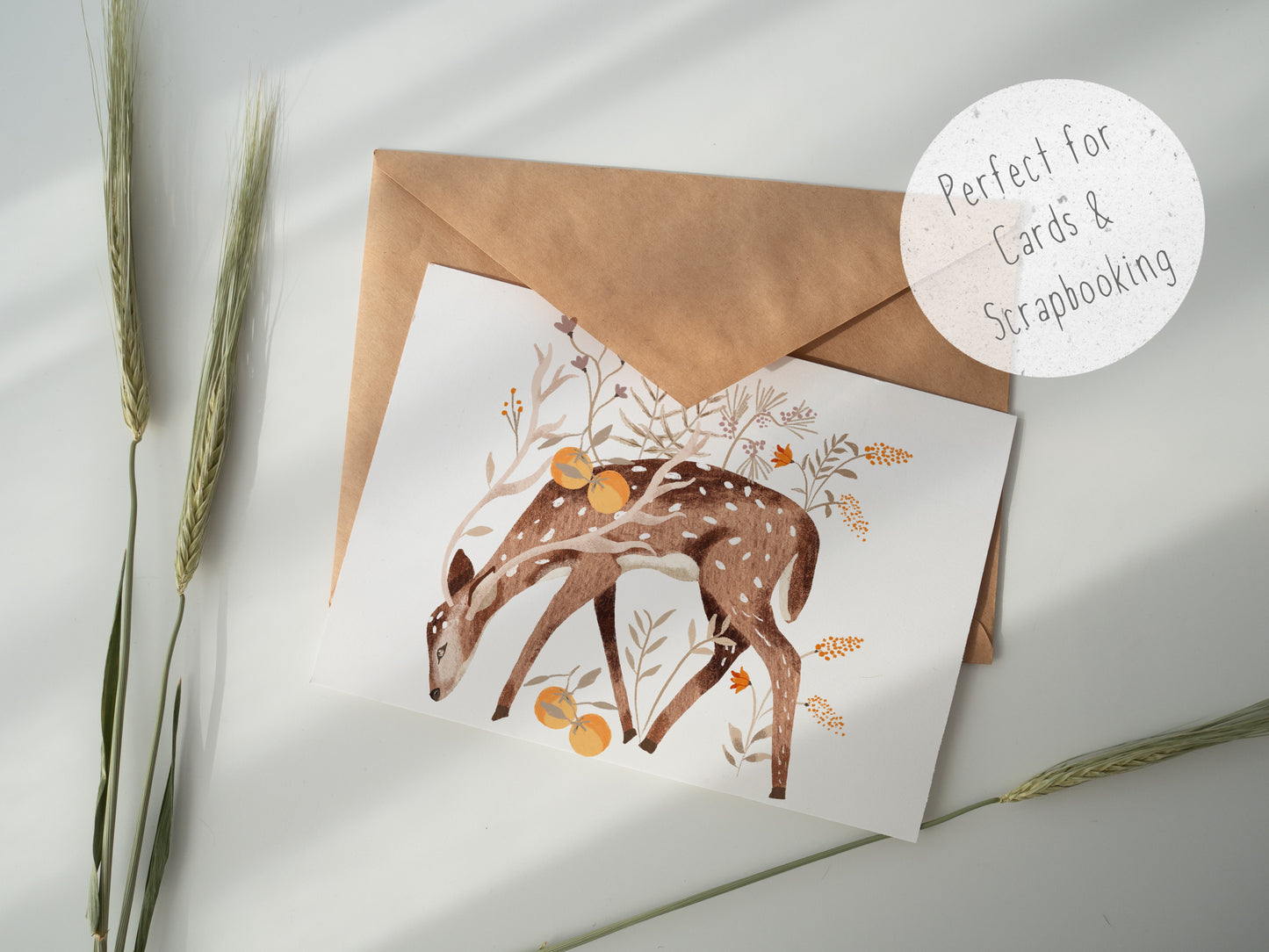 Floral Stag PNG Set