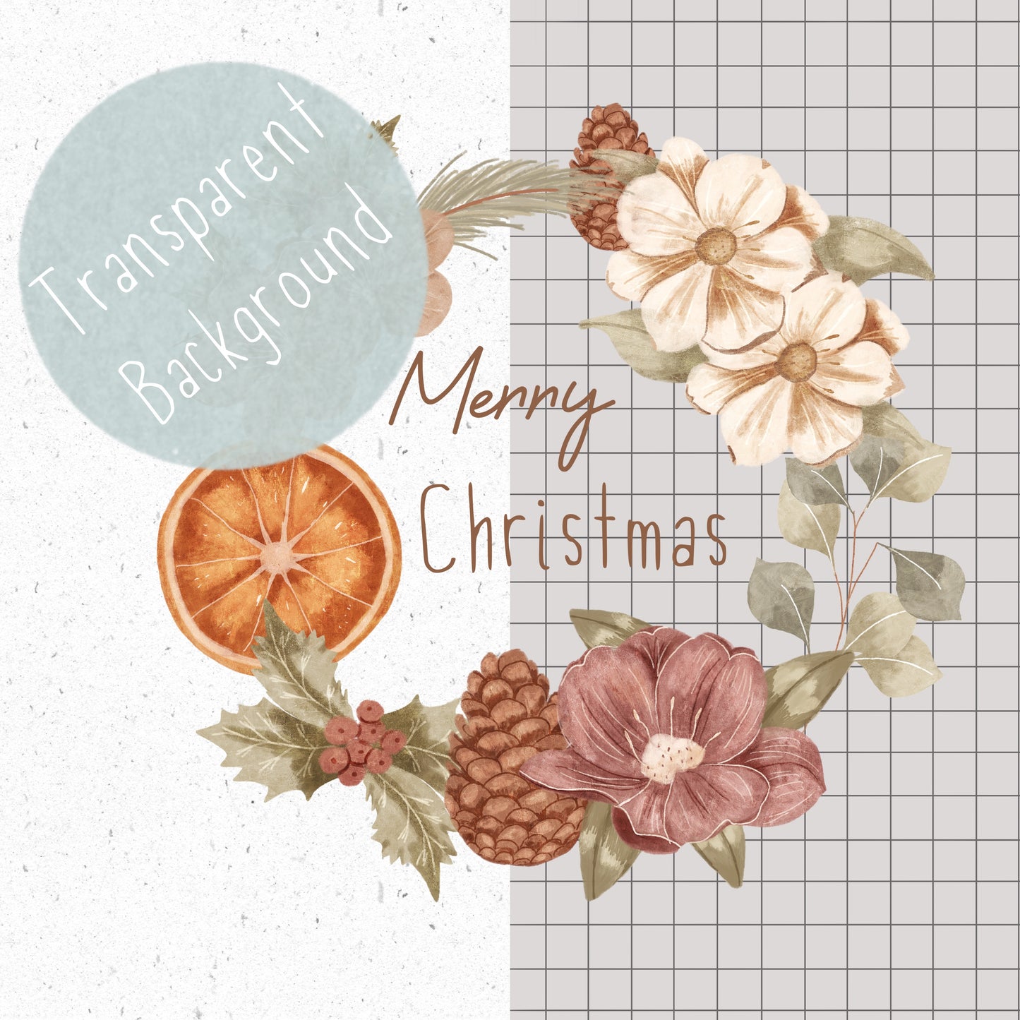 Merry Christmas Wreath PNG