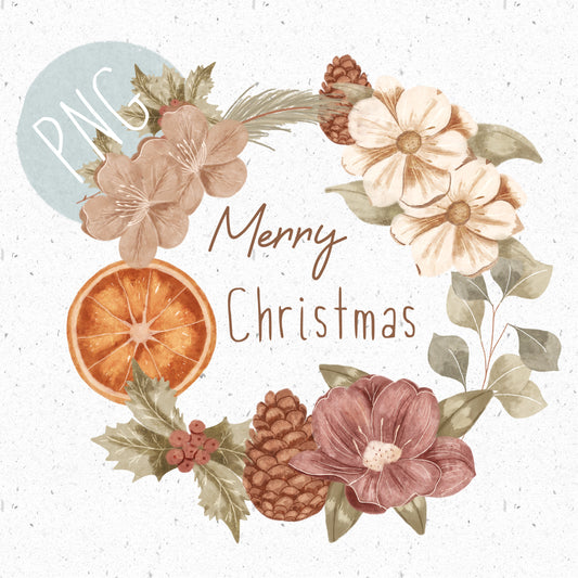 Merry Christmas Wreath PNG