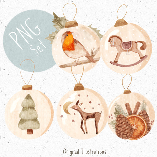 Christmas Bauble PNG Set