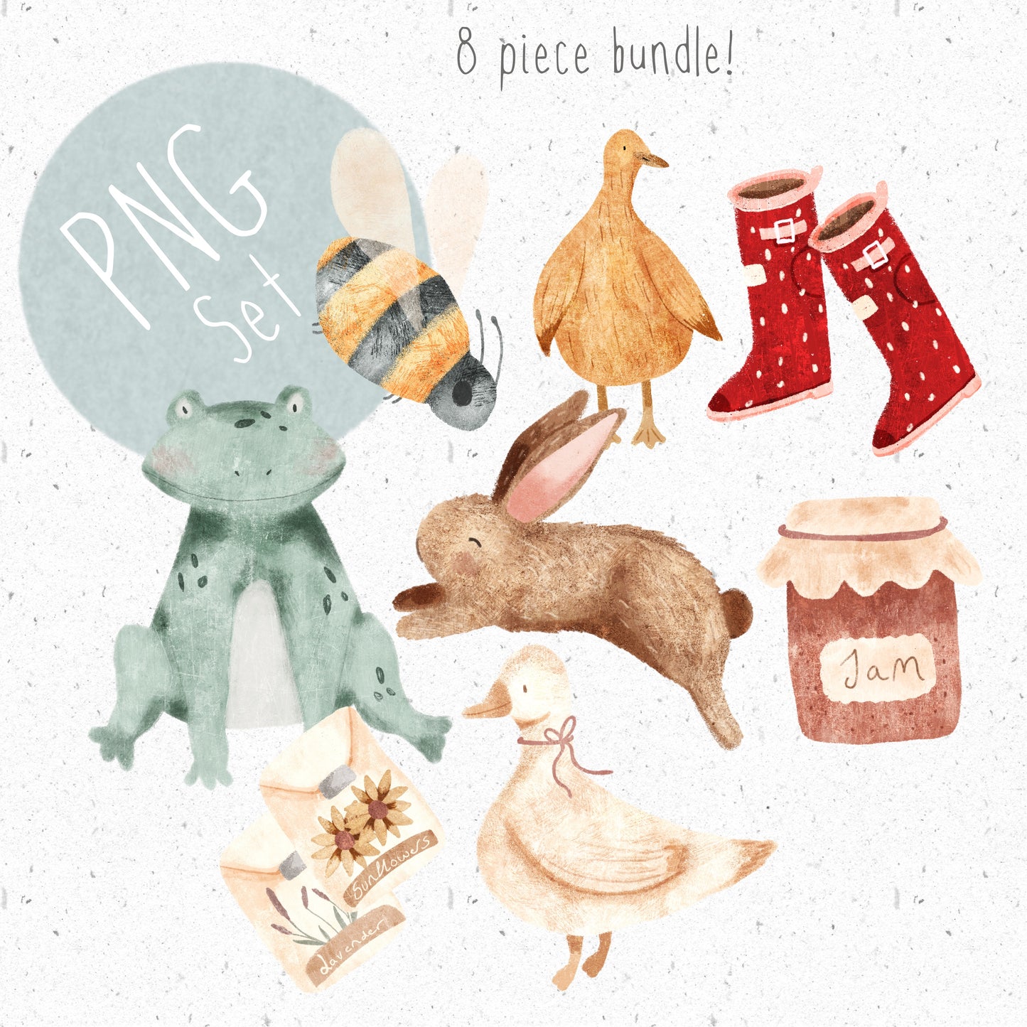 8 piece Spring PNG Set