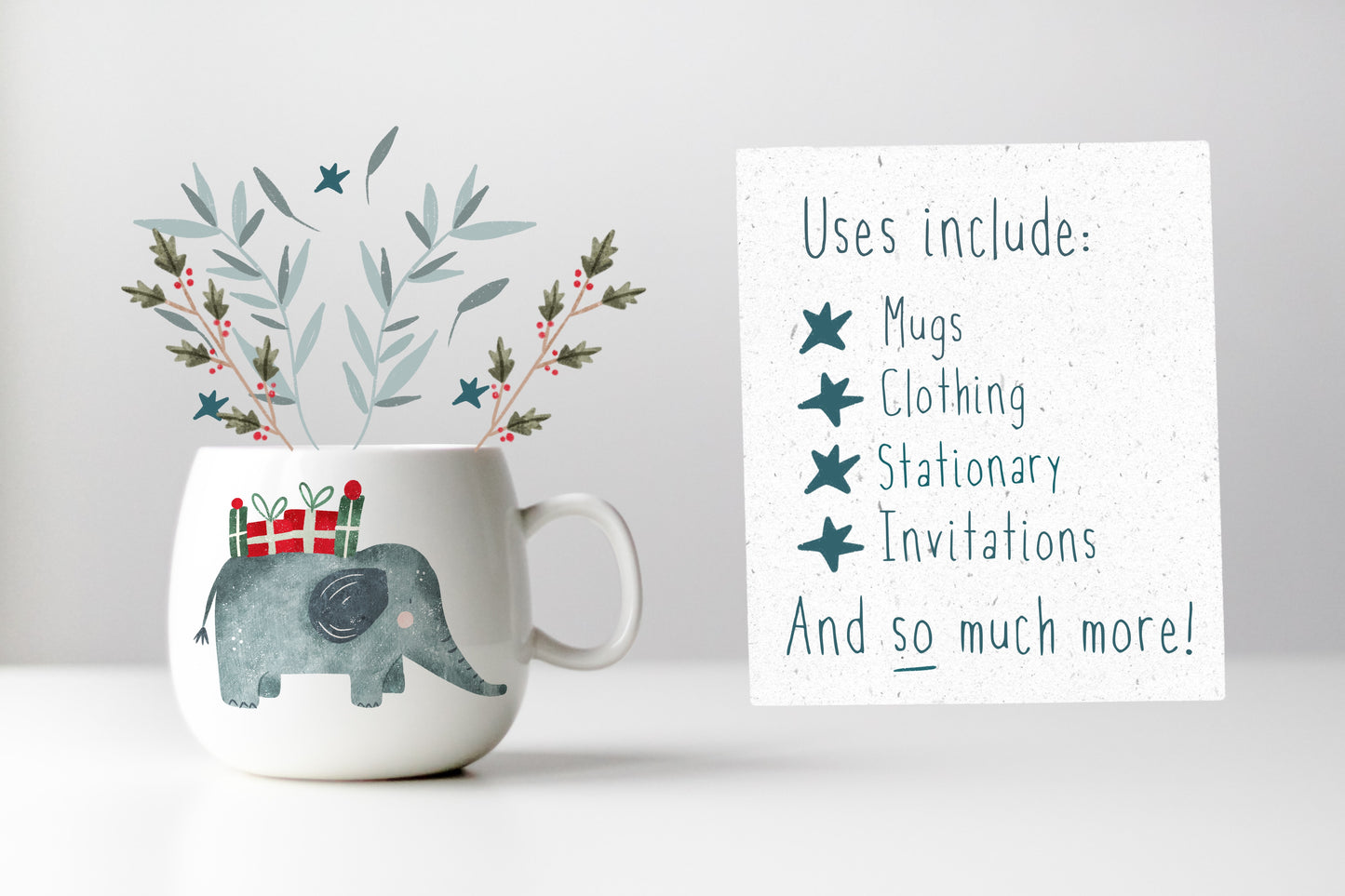 Safari Christmas PNG Set