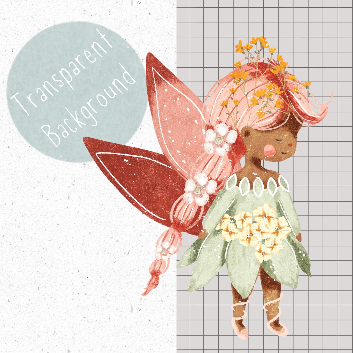 Floral Fairies PNG Set