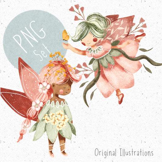 Floral Fairies PNG Set