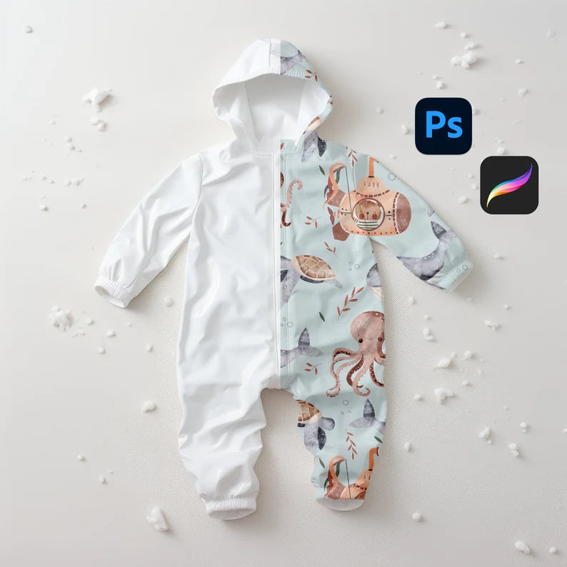 Kids Puddle Suit Mockup