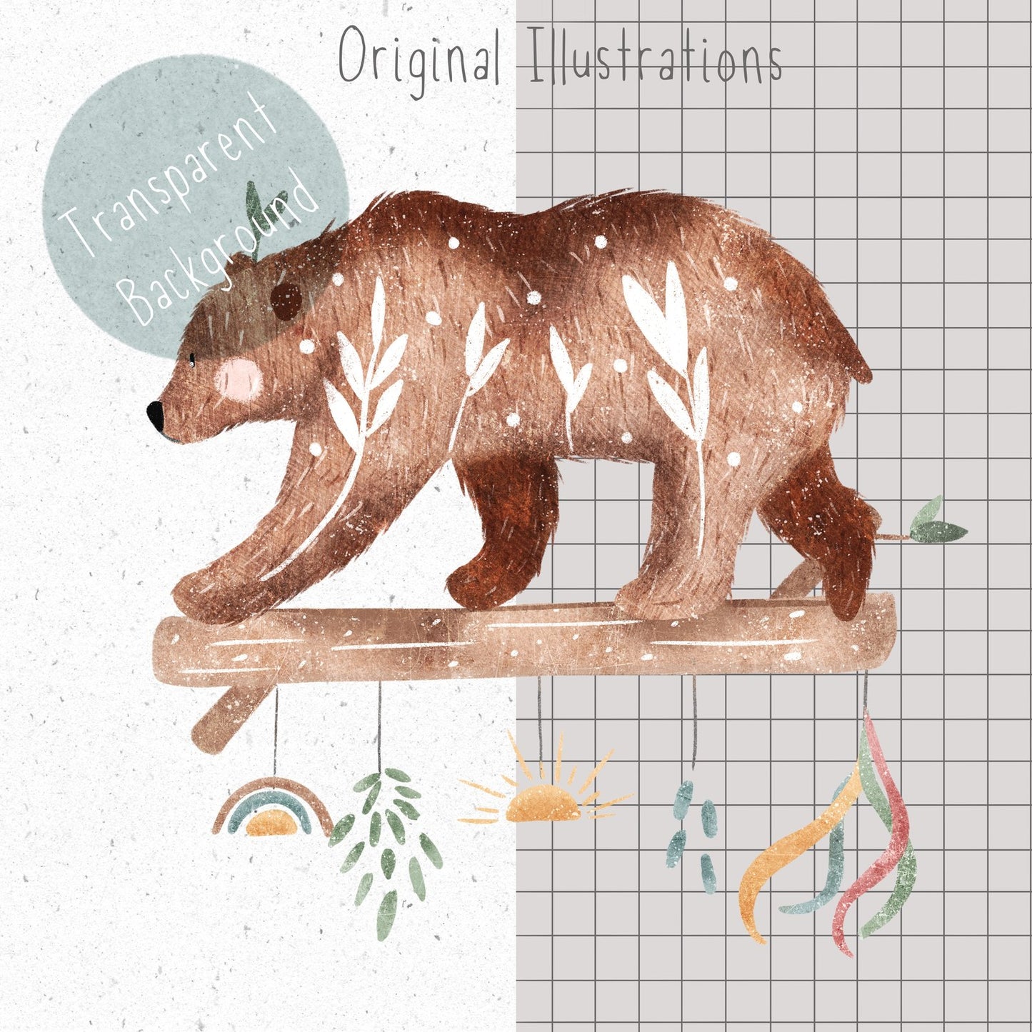BOHO Bear PNG
