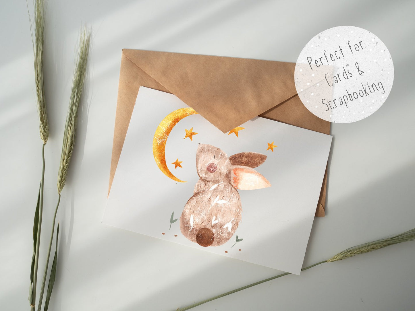 Rabbit and Moon PNG