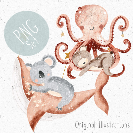 Underwater Nap PNG Set