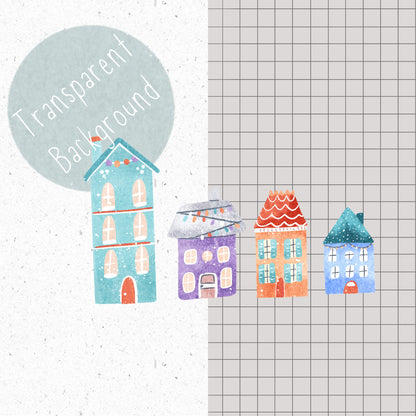 Christmas Village PNG Set