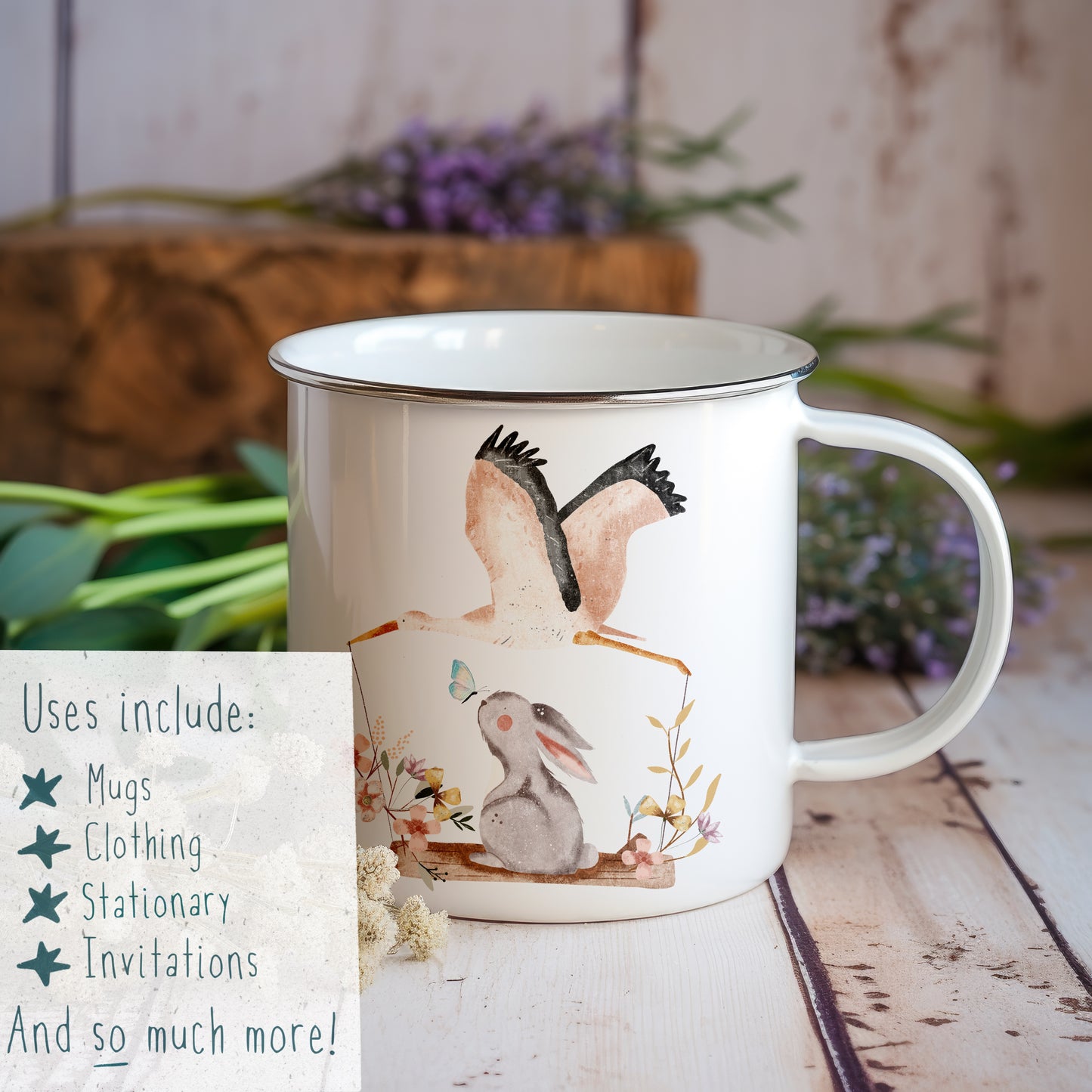 Stork and Bunny PNG