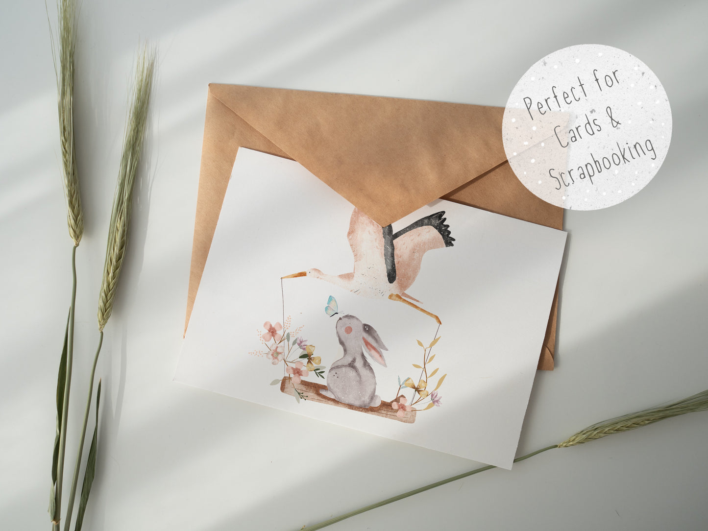 Stork and Bunny PNG