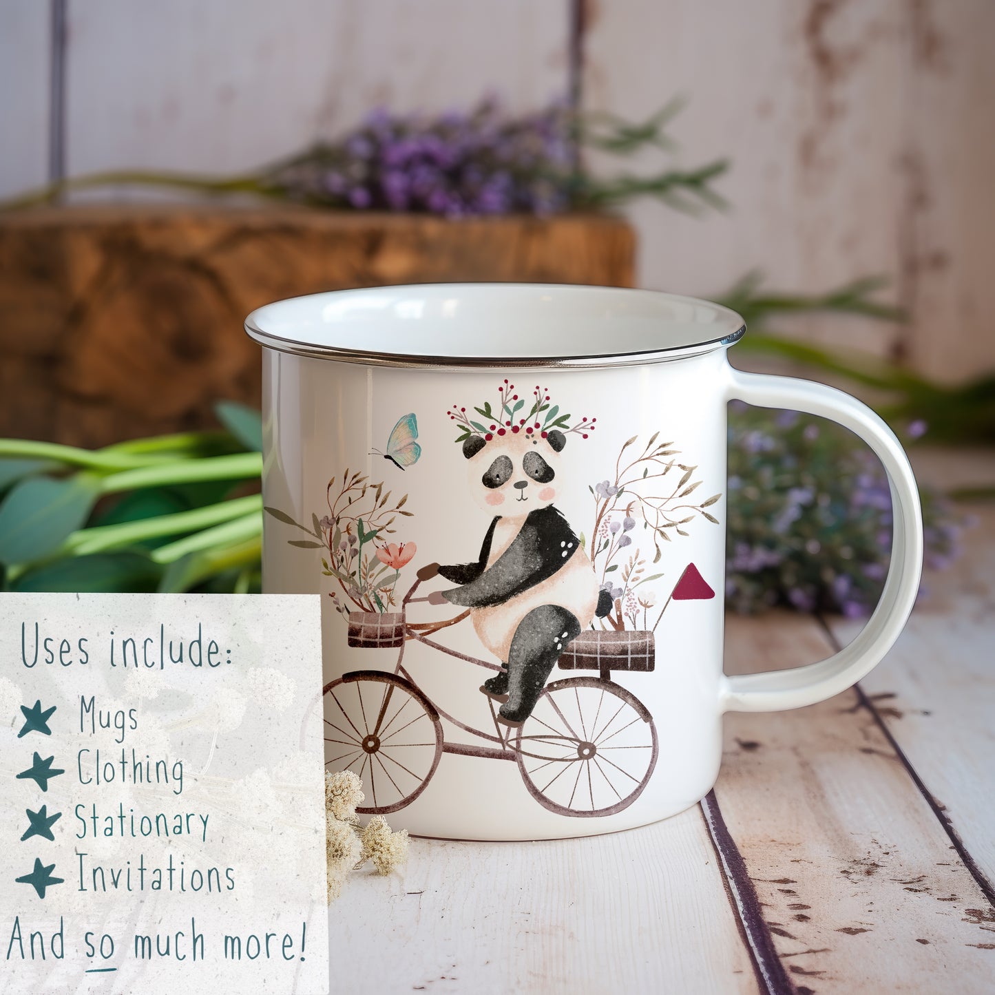 Panda on Bike PNG