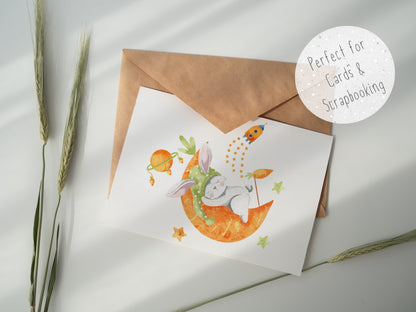 Easter Bunny & Moon PNG
