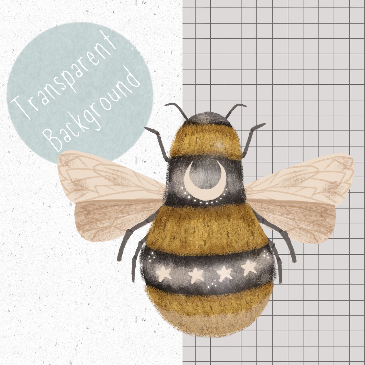 Celestial Bees PNG Set