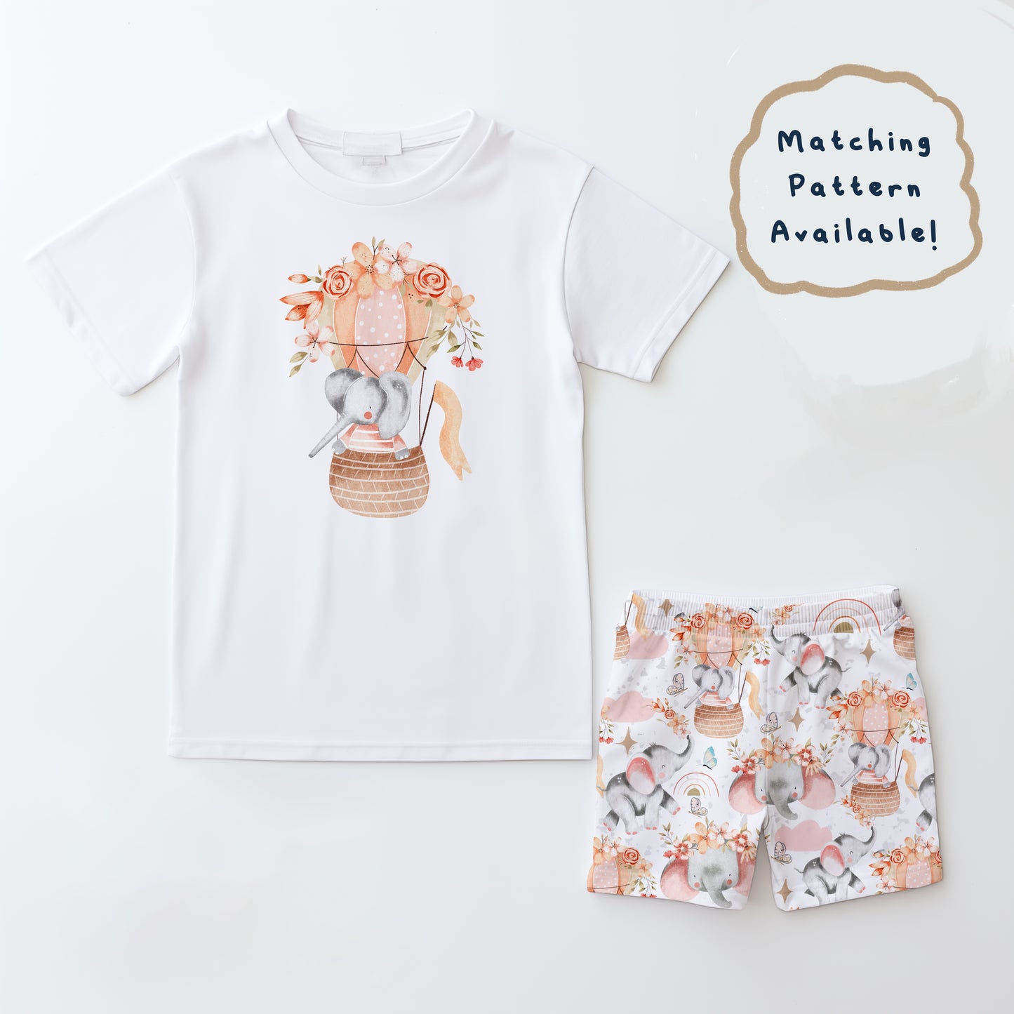 Floral Elephant PNG Set