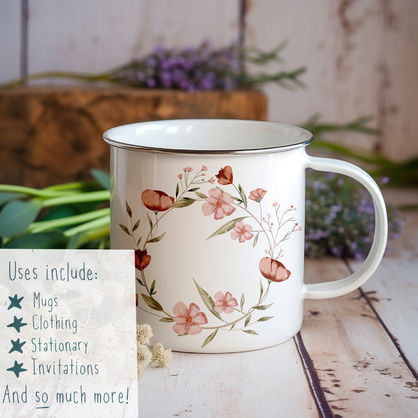 Floral Frame Wreath PNG