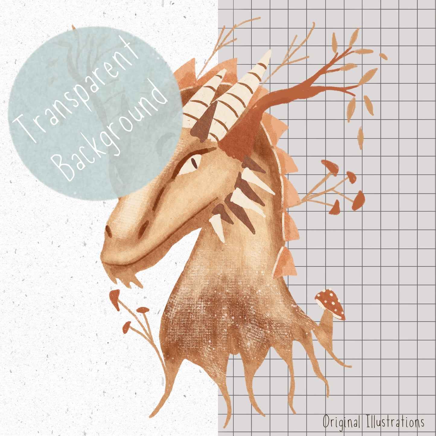 Dragon Head Trio PNG Set