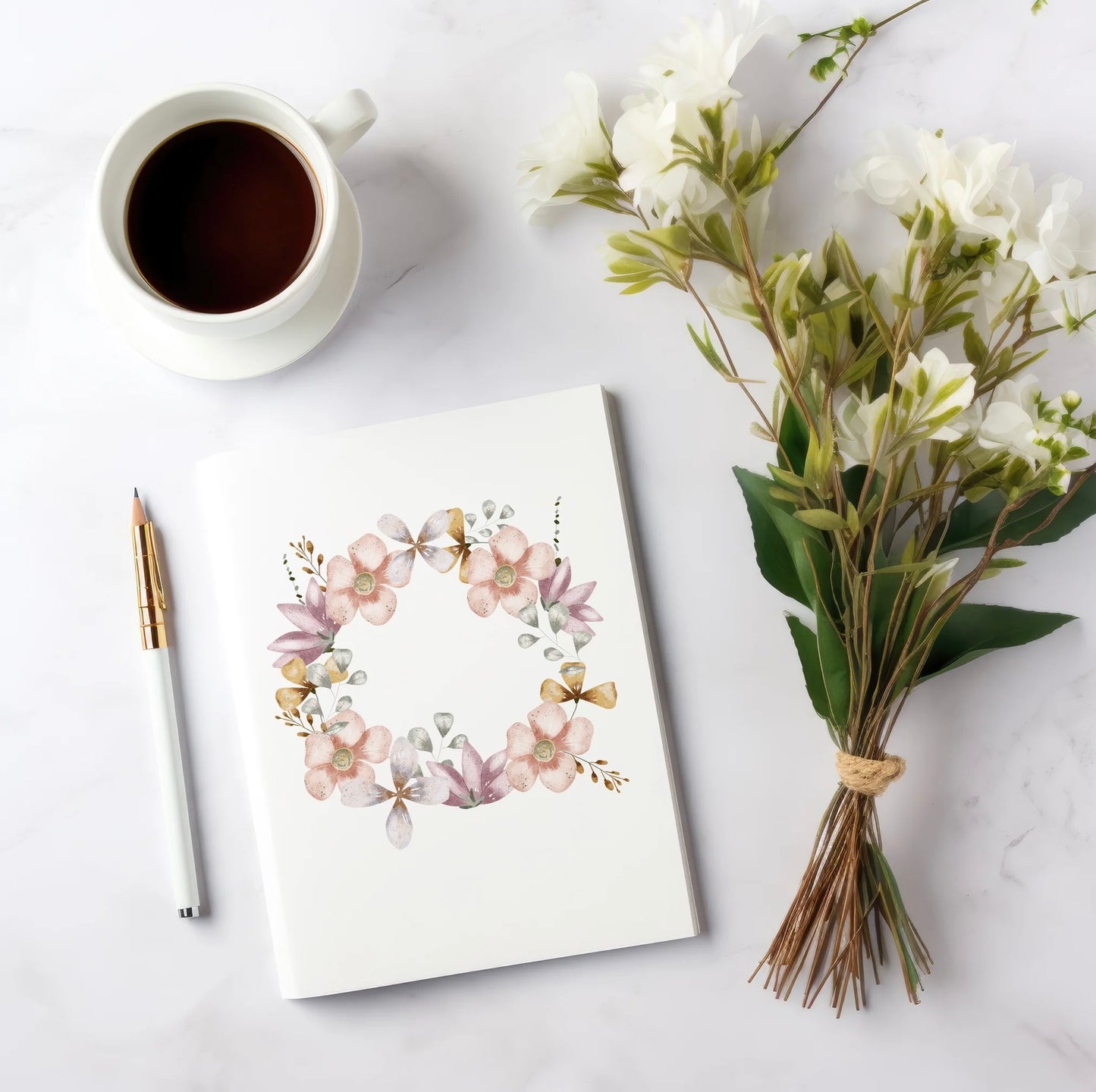 3 Floral Wreaths PNG Set