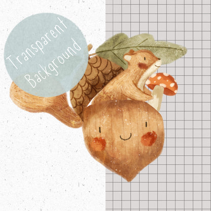 Squirrel Trio PNG Set