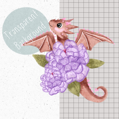 Lilac Dragon PNG Set