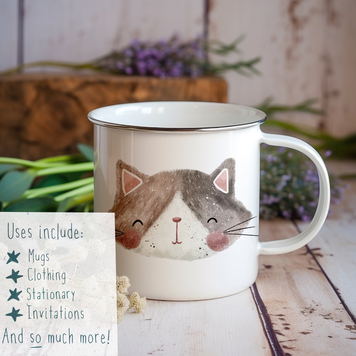 Cute Cats 7 piece PNG Set