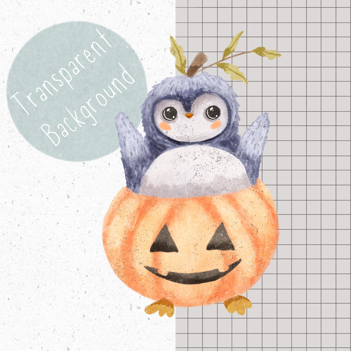 Penguin Halloween PNG Set