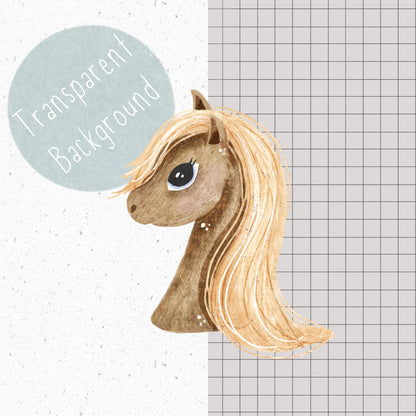 Cute Horse PNG Set
