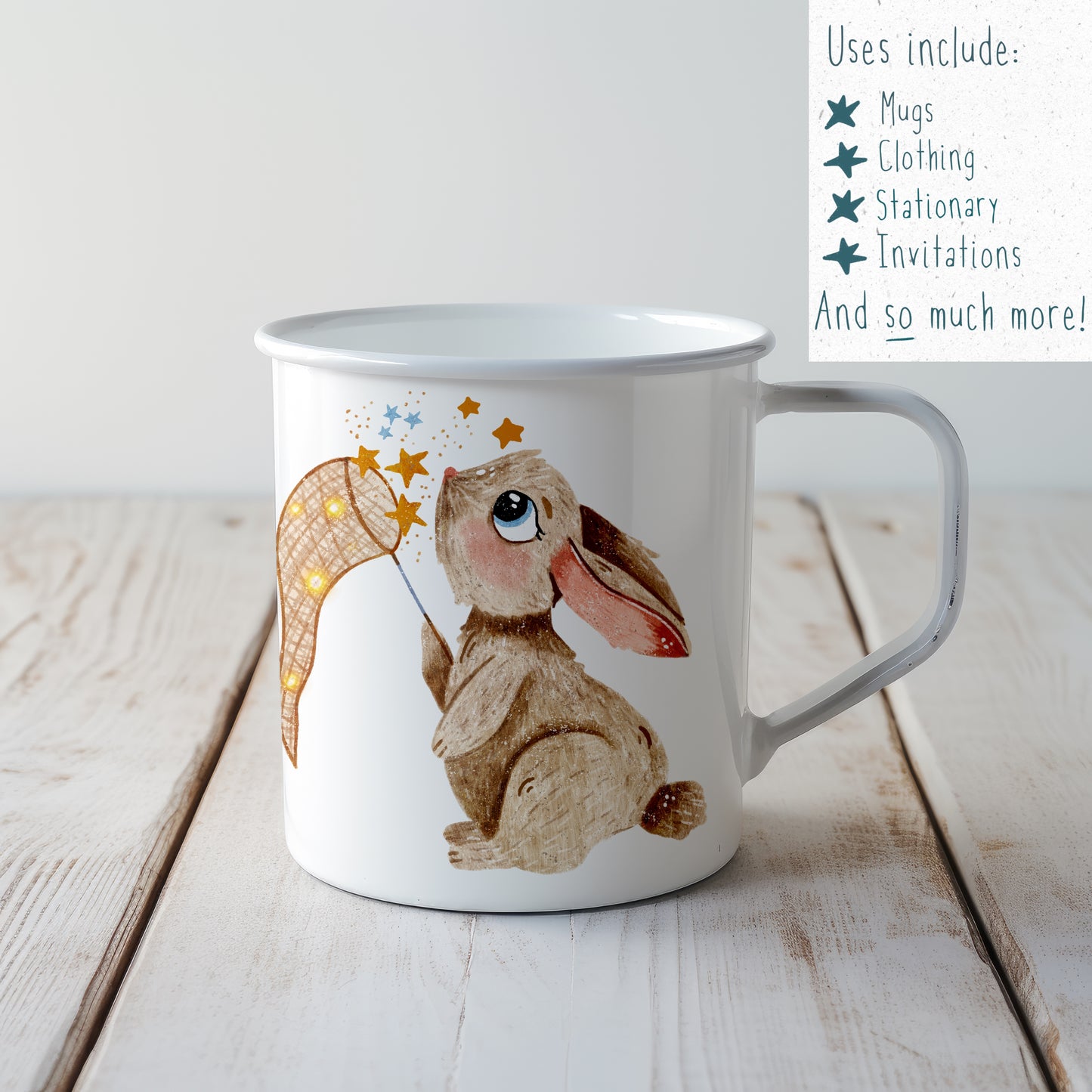 Star Catching Bunny PNG