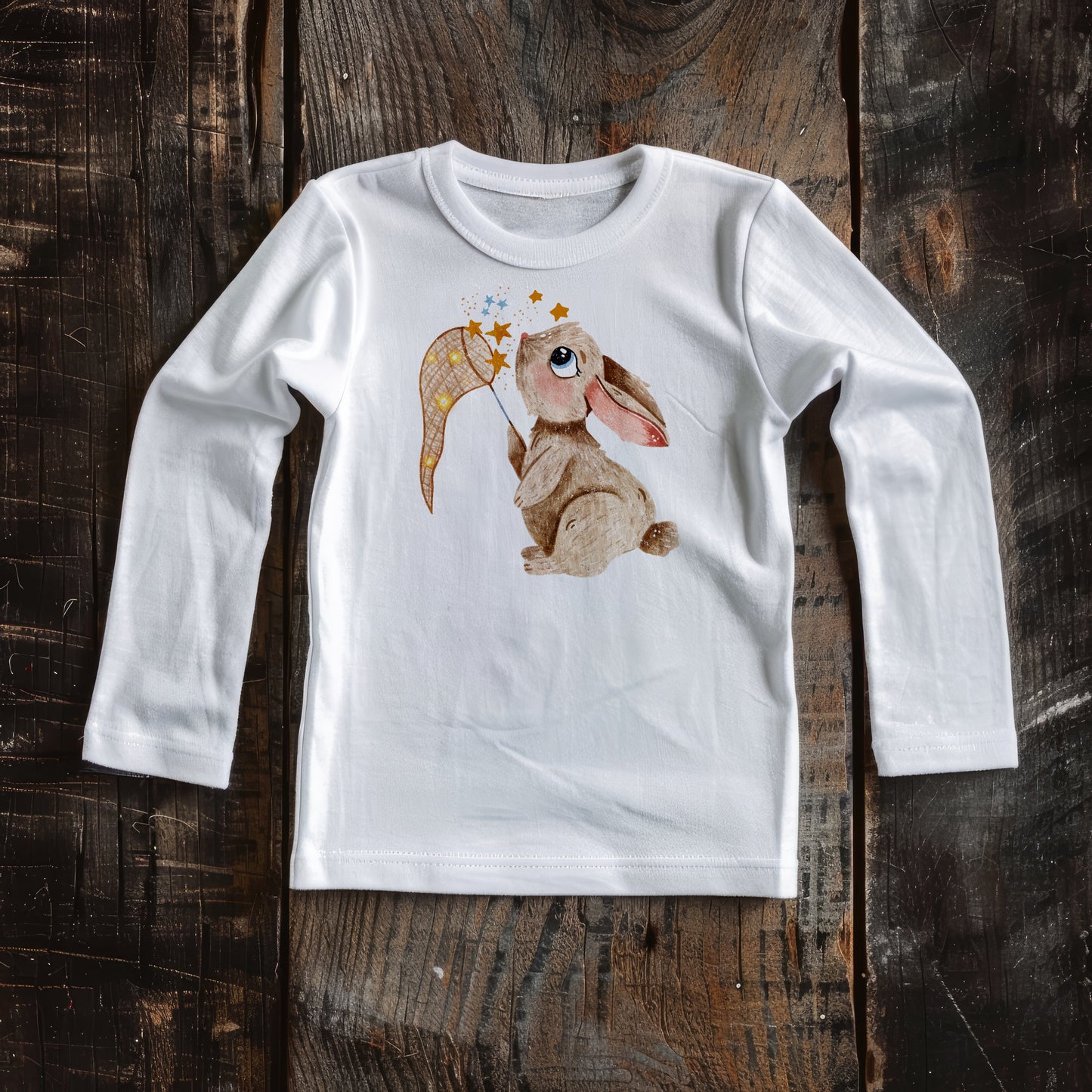 Star Catching Bunny PNG