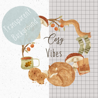 Cosy Vibes Wreath PNG