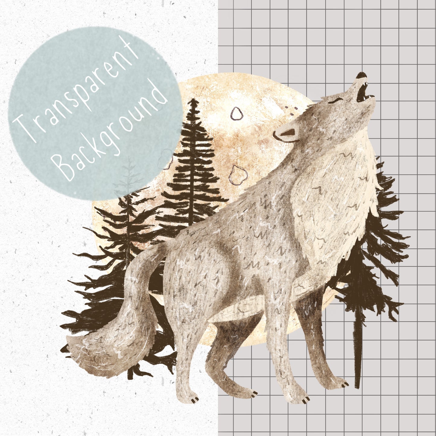 BOHO Wolf PNG Set
