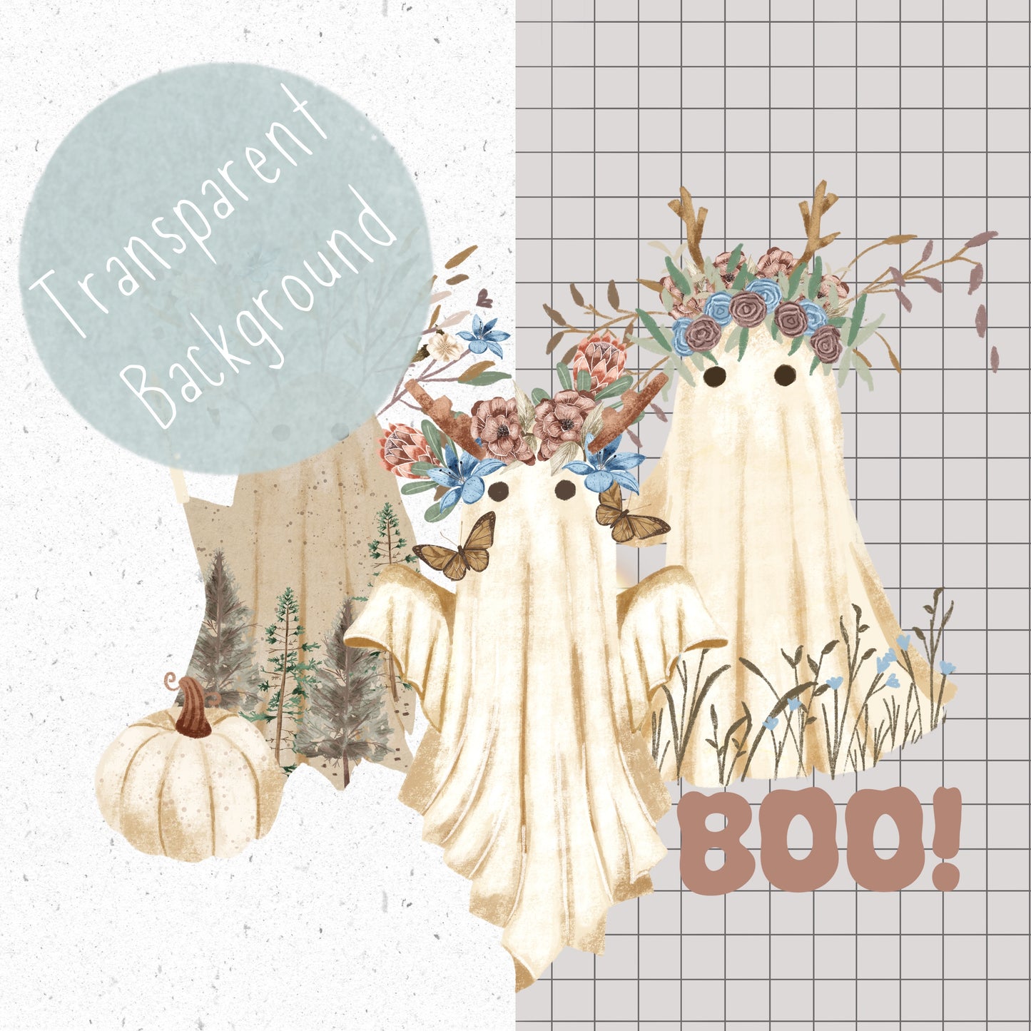 Floral Ghost PNG