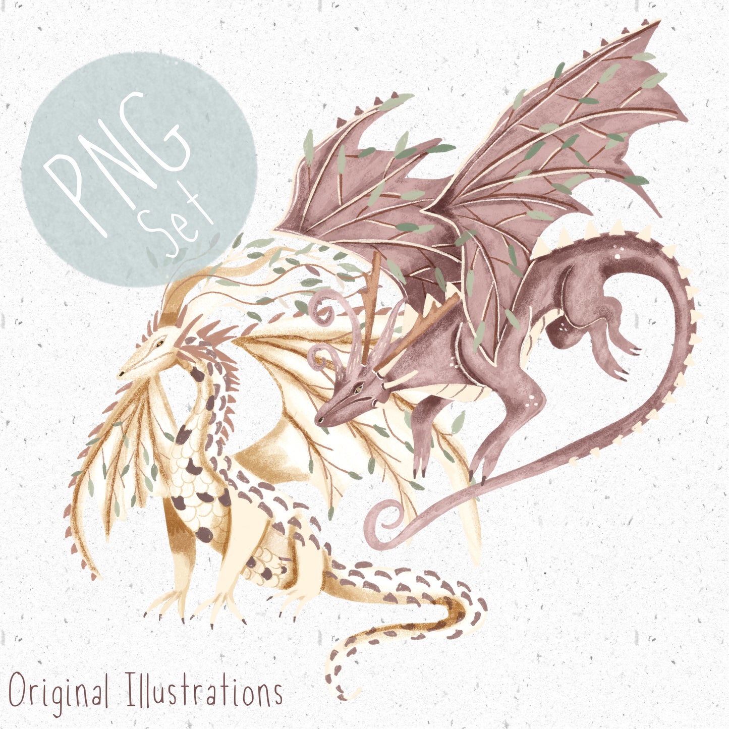 Mythical Dragons PNG Set