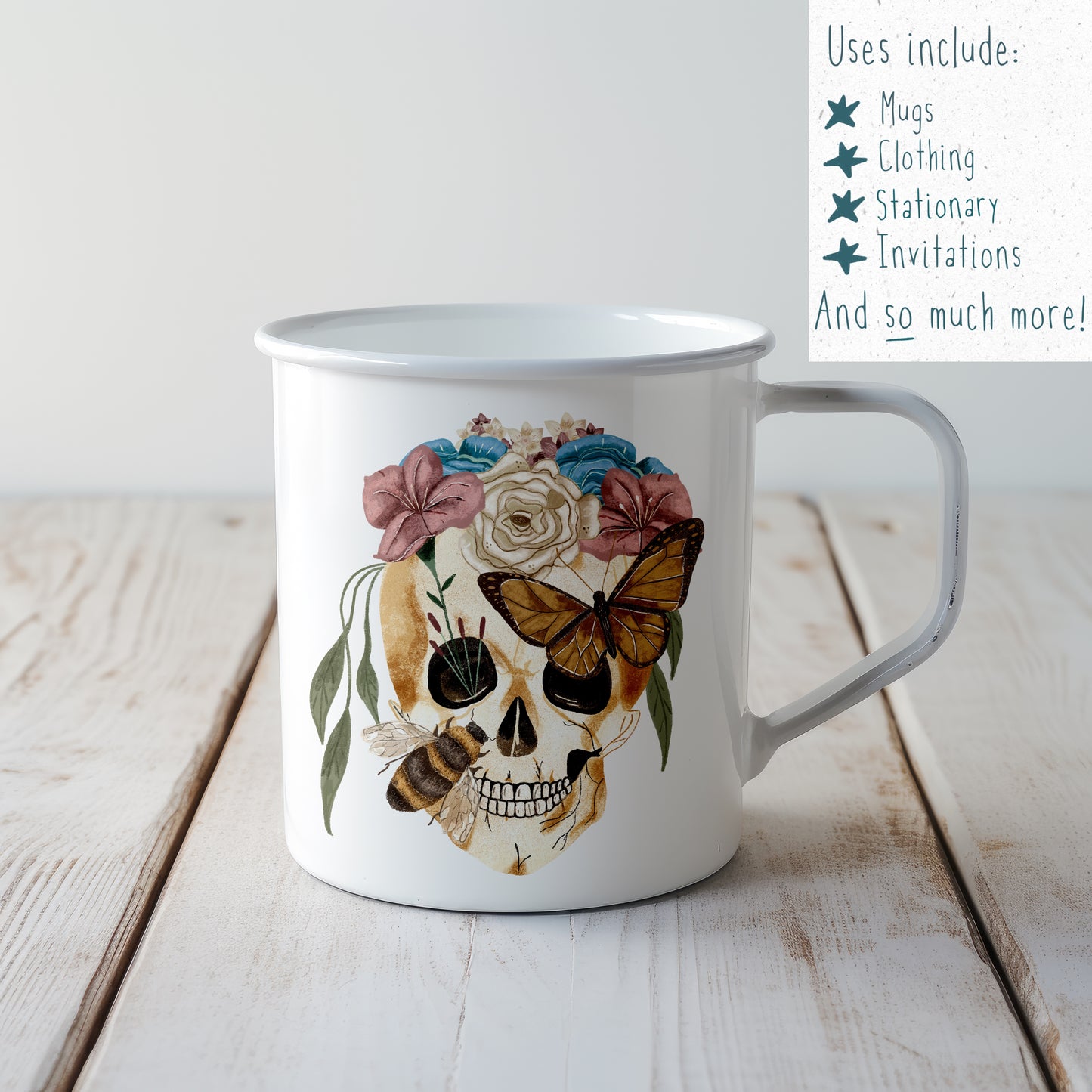 Floral Skeleton PNG Set