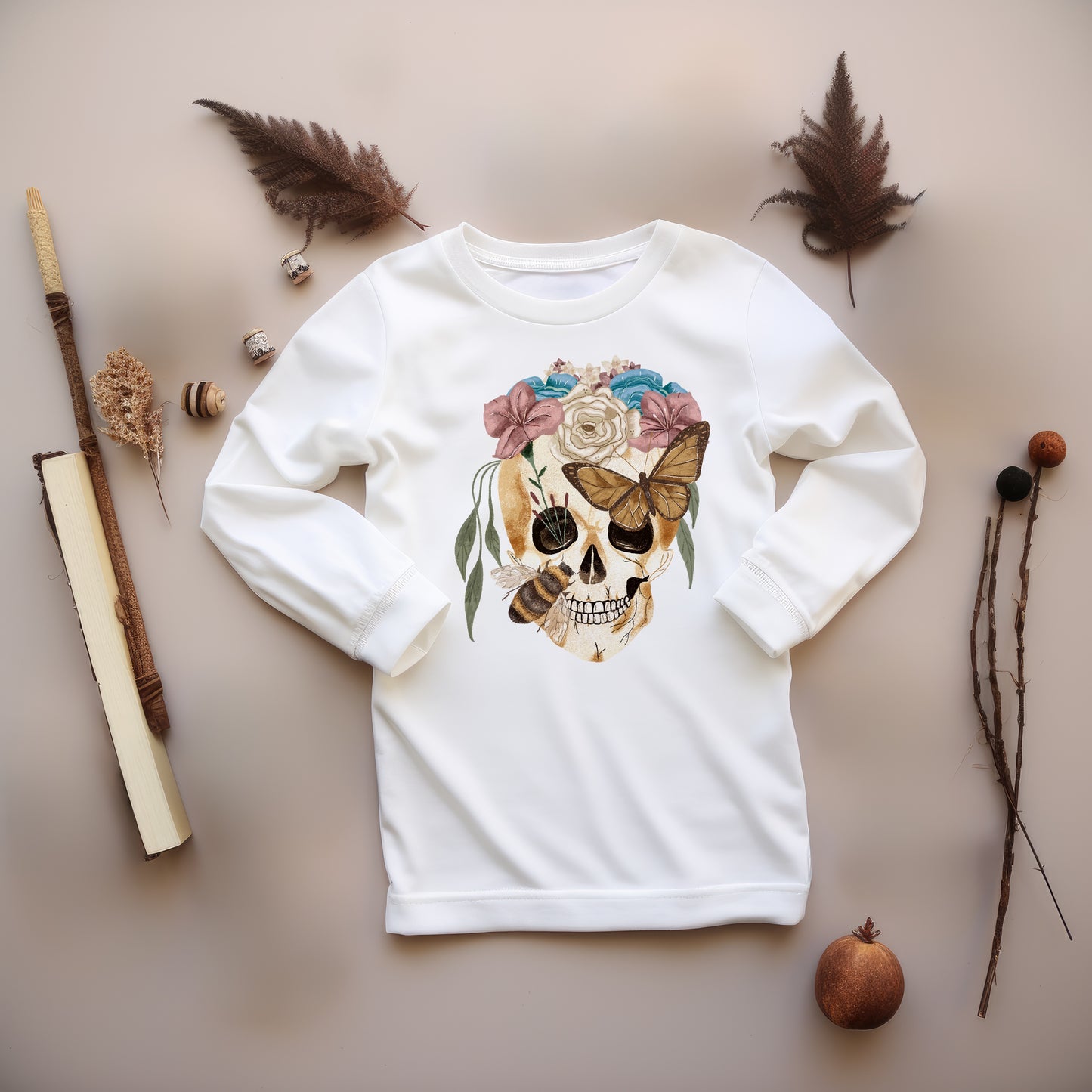 Floral Skeleton PNG Set