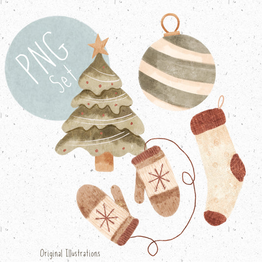 Cute Christmas Fillers PNG Set
